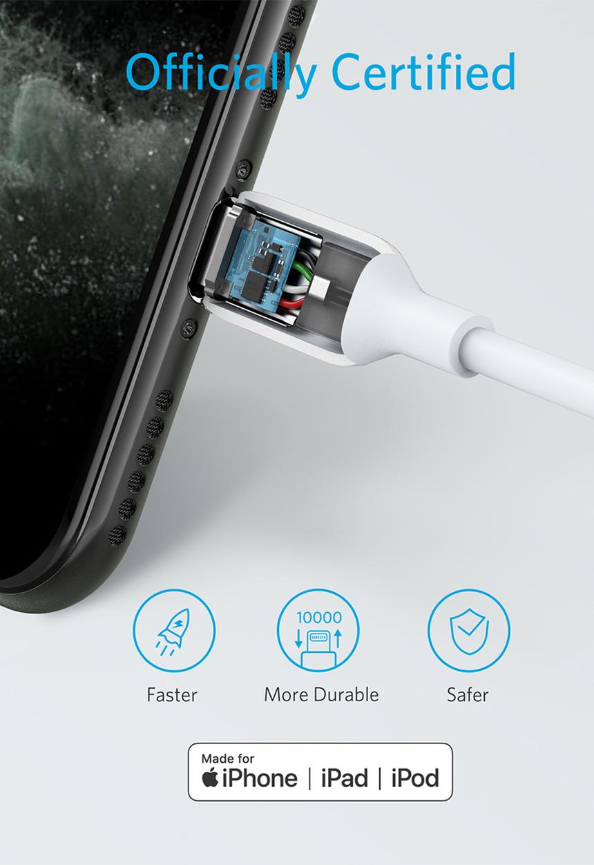 Anker - PowerLine III USB-C to Lightning Cable- White