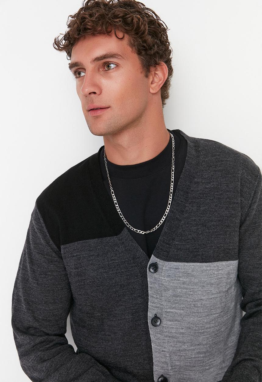 Trendyol - Button up cardigan - anthracite