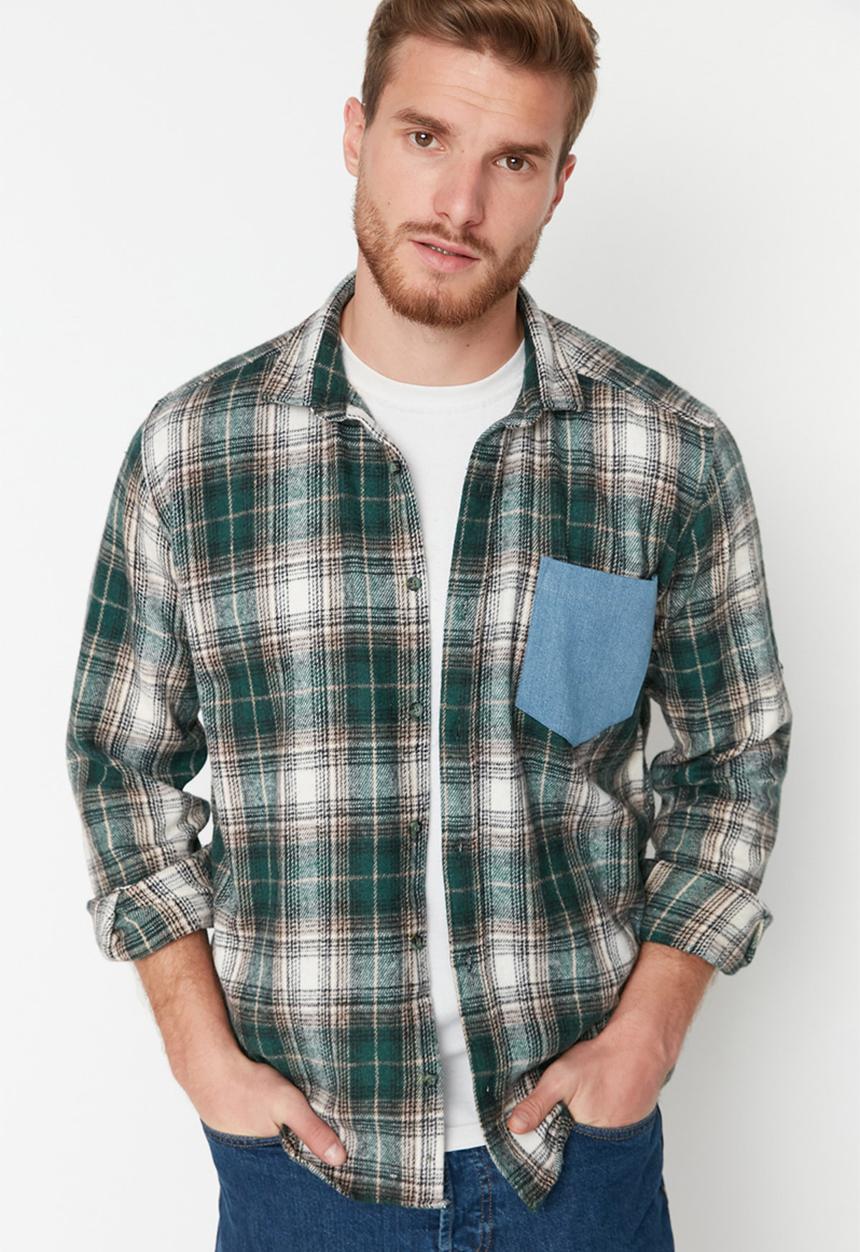 Trendyol - Check shirt - green