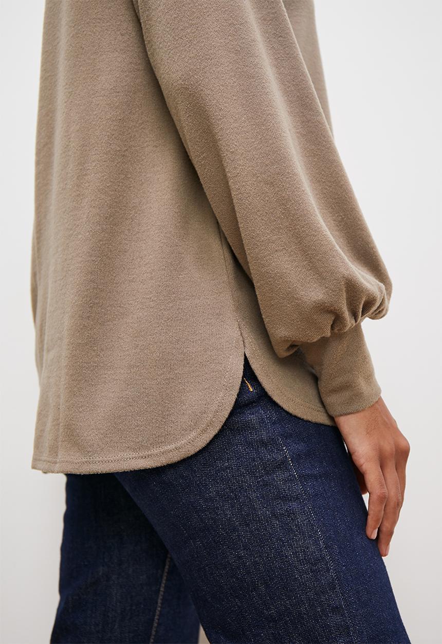 edit - Draped cowl neck cut n sew - mocha