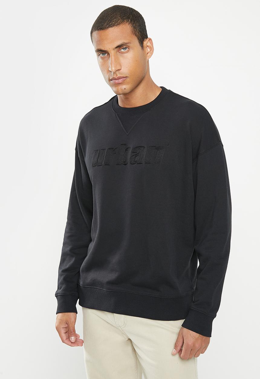 urban° - Mens urban core fleece sweater pull over - black