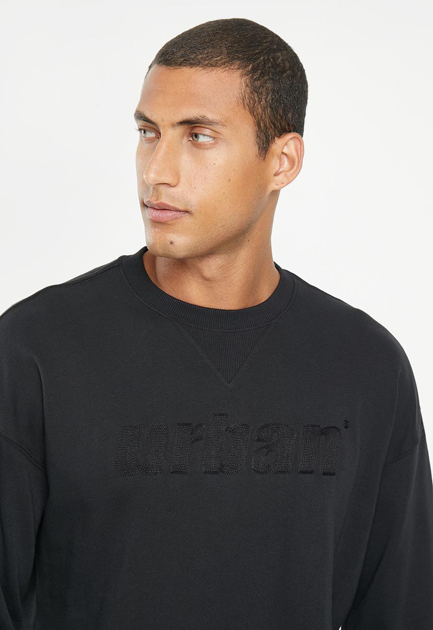 urban° - Mens urban core fleece sweater pull over - black