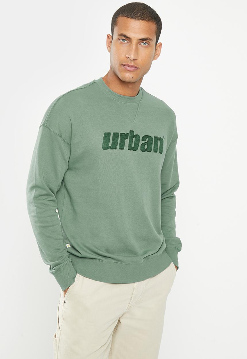 urban° - Mens urban core fleece sweater pull over - dark forest