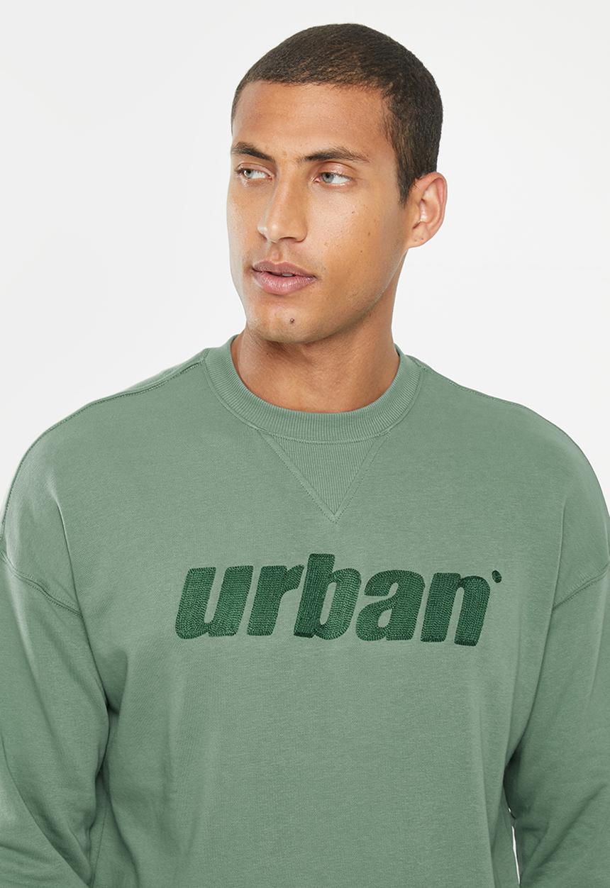 urban° - Mens urban core fleece sweater pull over - dark forest