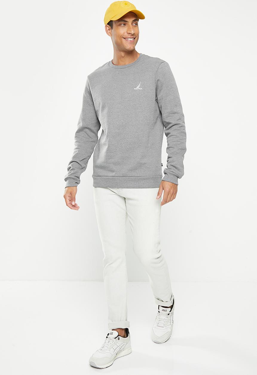 Nautica - Logo crew neck fleece - grey melange