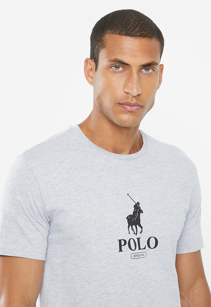 POLO - Mens logo short sleeve tee - grey melange