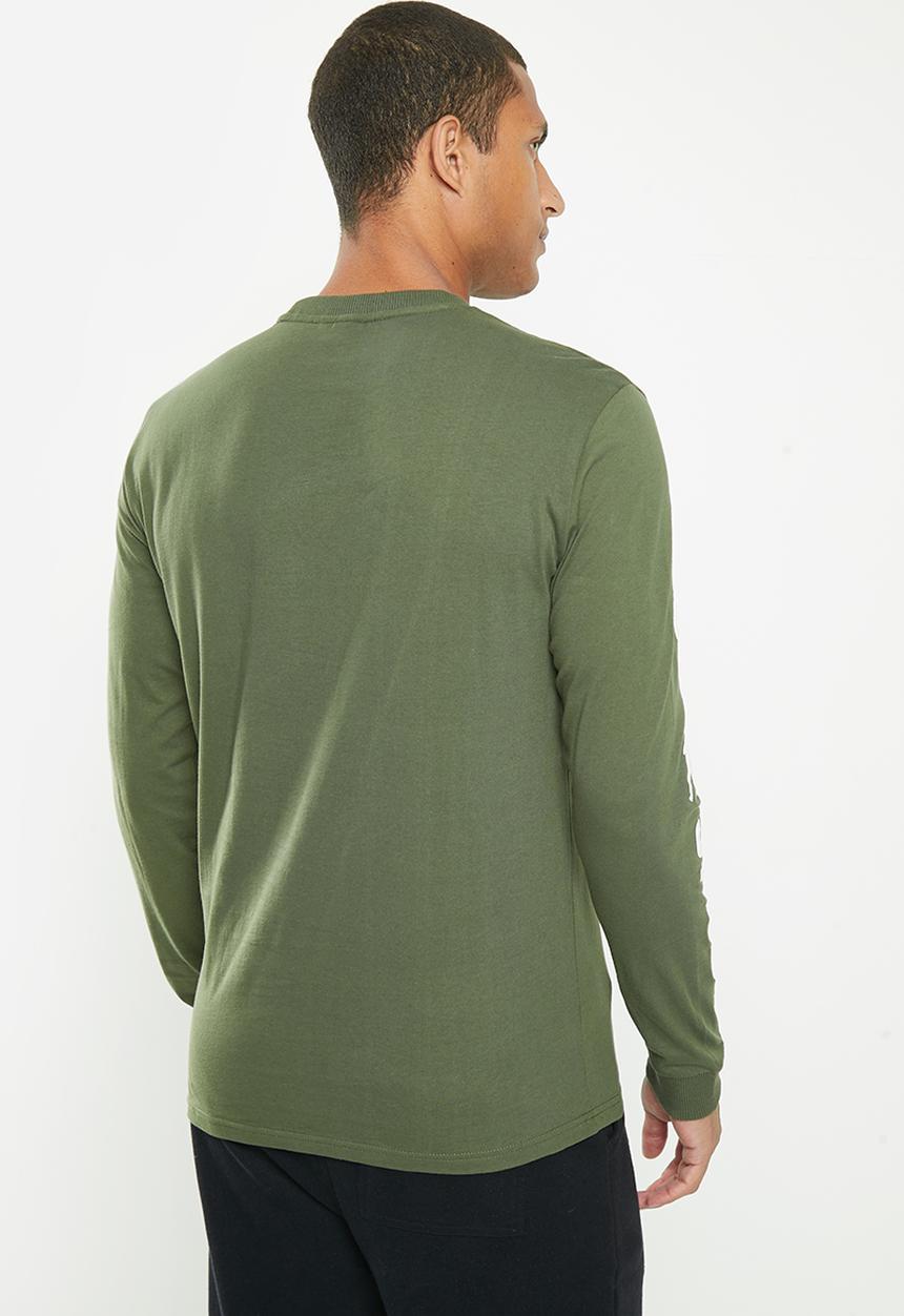 POLO - Men sport sleeve print long sleeve tee - green