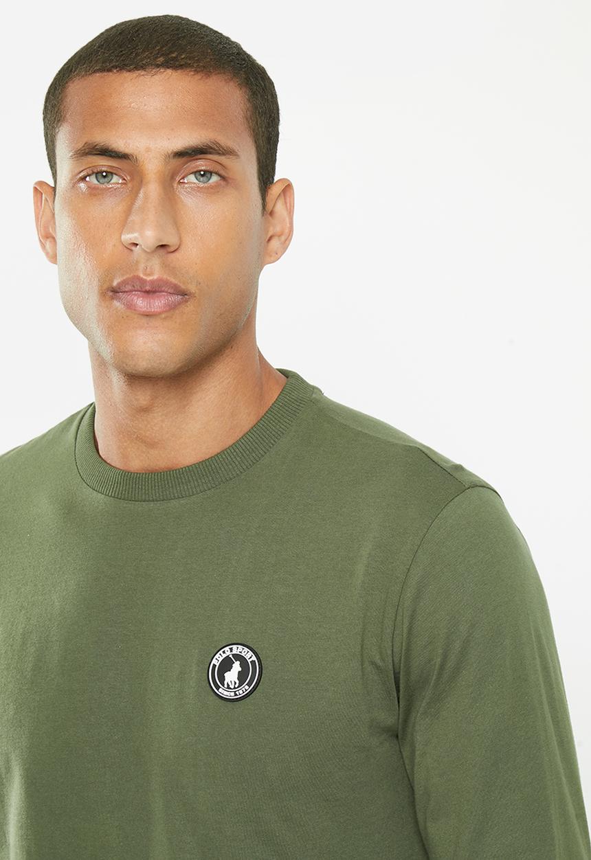POLO - Men sport sleeve print long sleeve tee - green