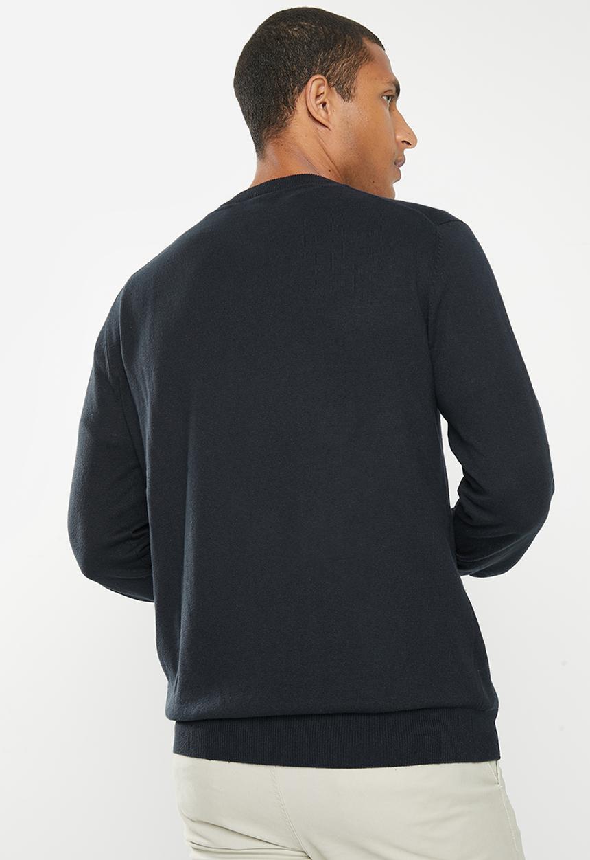 POLO - Mens crew neck long sleeve knitwear - navy