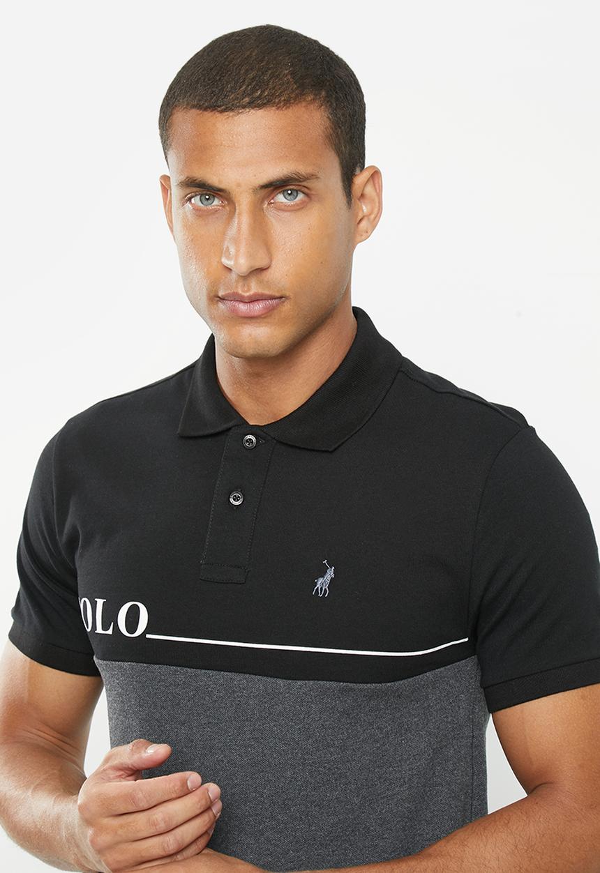 POLO - Mens embroidered logo short sleeve golfer - black