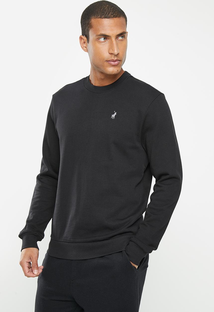 POLO - Men sport long sleeve sweat top - black