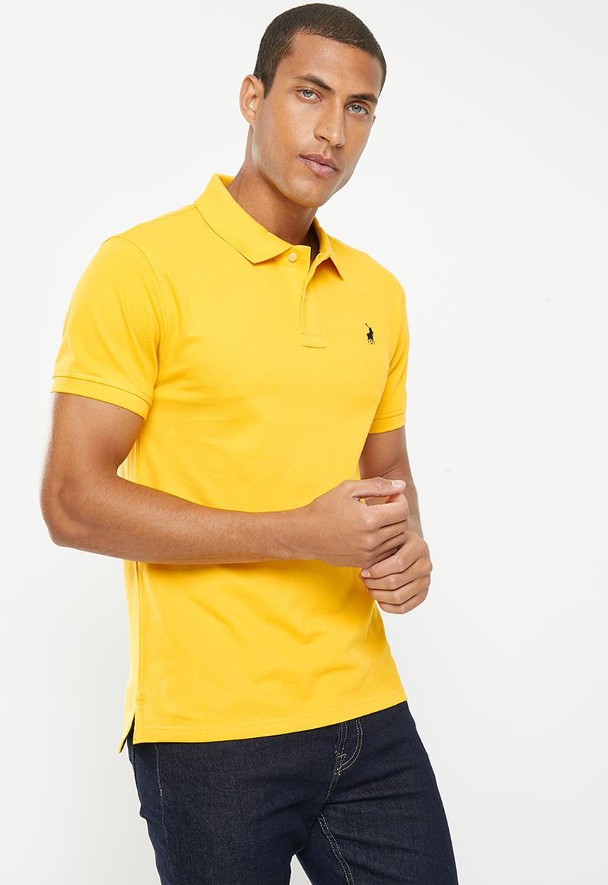 POLO - Mens pique short sleeve golfer - mustard