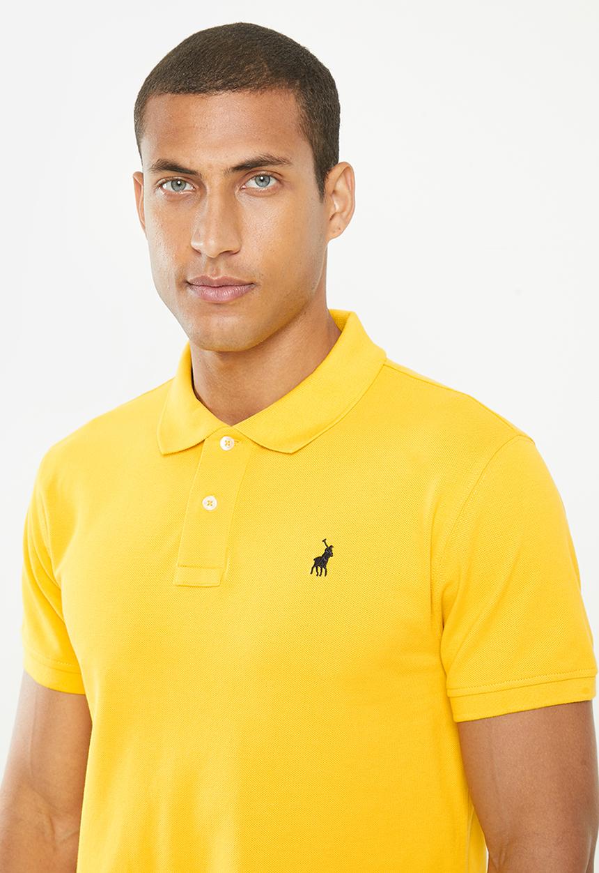 POLO - Mens pique short sleeve golfer - mustard