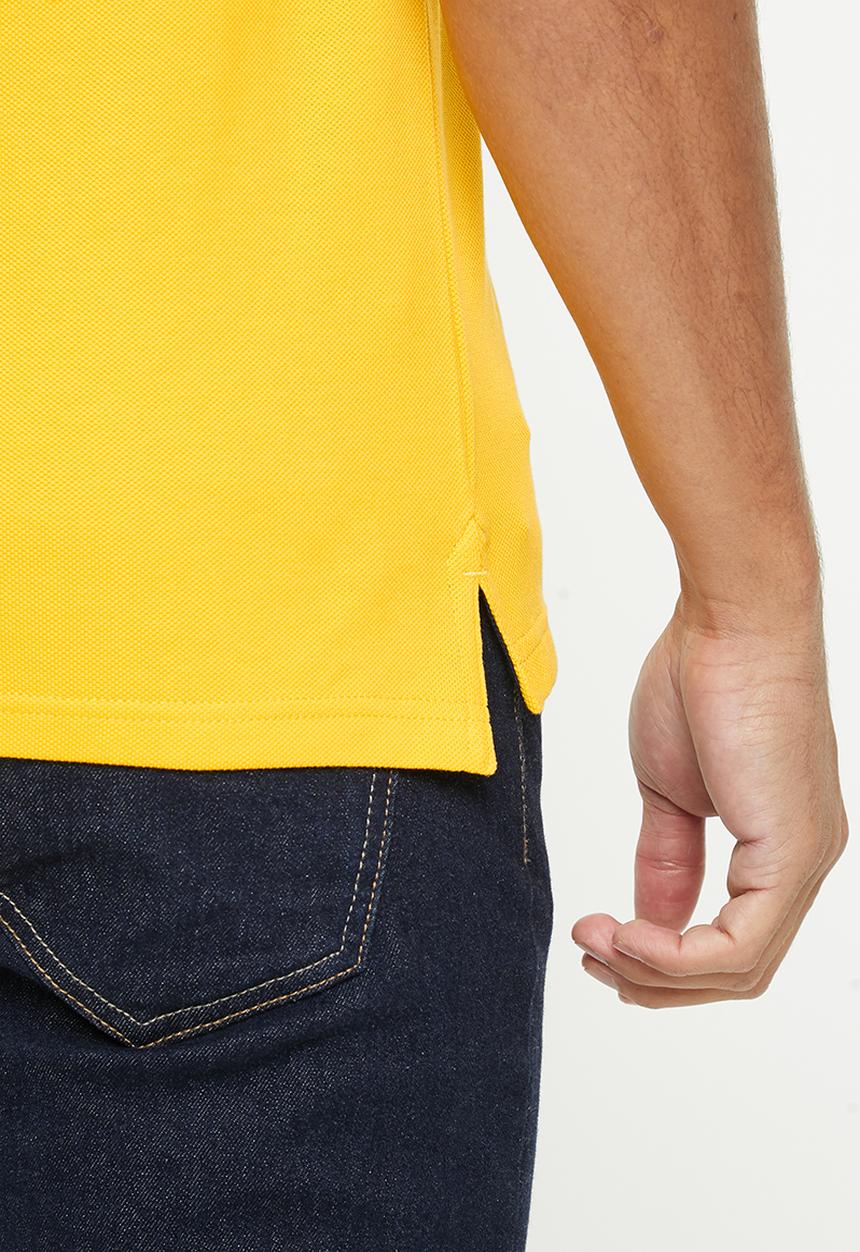 POLO - Mens pique short sleeve golfer - mustard