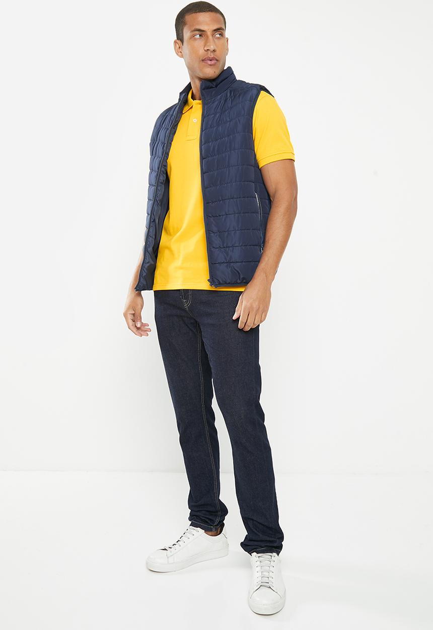 POLO - Mens pique short sleeve golfer - mustard