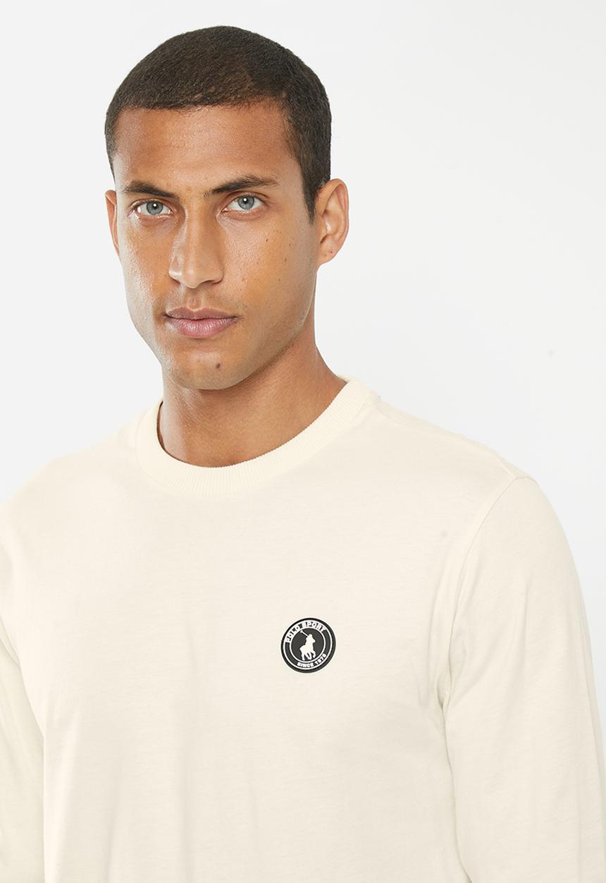 POLO - Men sport sleeve print long sleeve tee - white