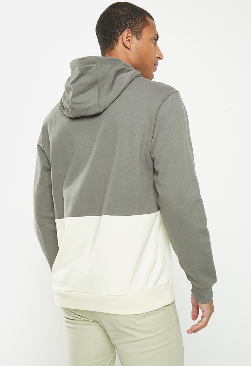 POLO - Men pjc hooded long sleeve hoodie - charcoal & white 