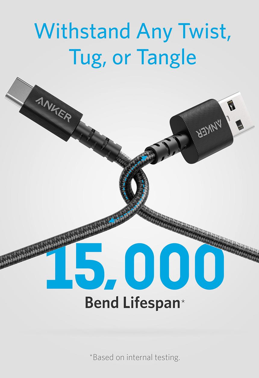 Anker - PowerLine Select+ USB-C to USB-A Cable-Black
