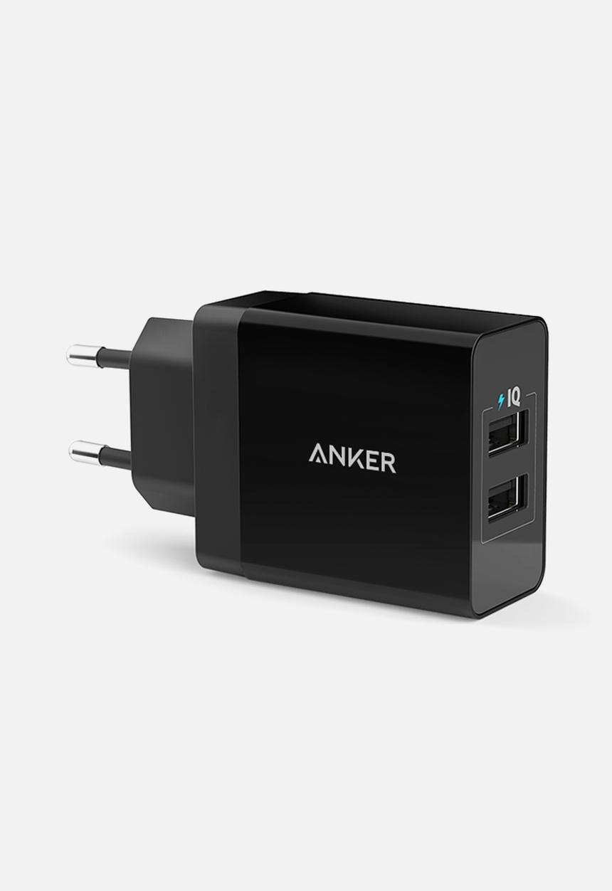 Anker - 2-Port USB Wall Charger 24W-Black