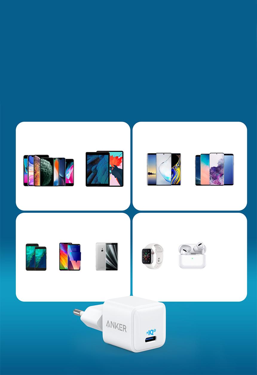 Anker - PowerPort III Nano USB-C Wall Charger 20W-White