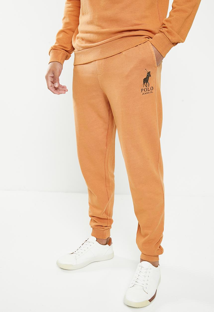 POLO - Men pjc overdyed sweat pants - camel