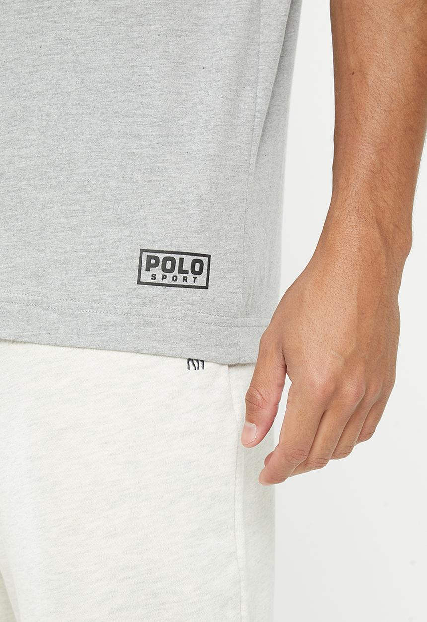 POLO - Men sport oversized short sleeve tee - grey melange