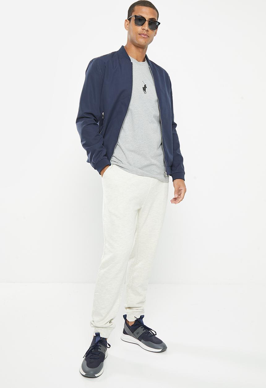 POLO - Men sport oversized short sleeve tee - grey melange