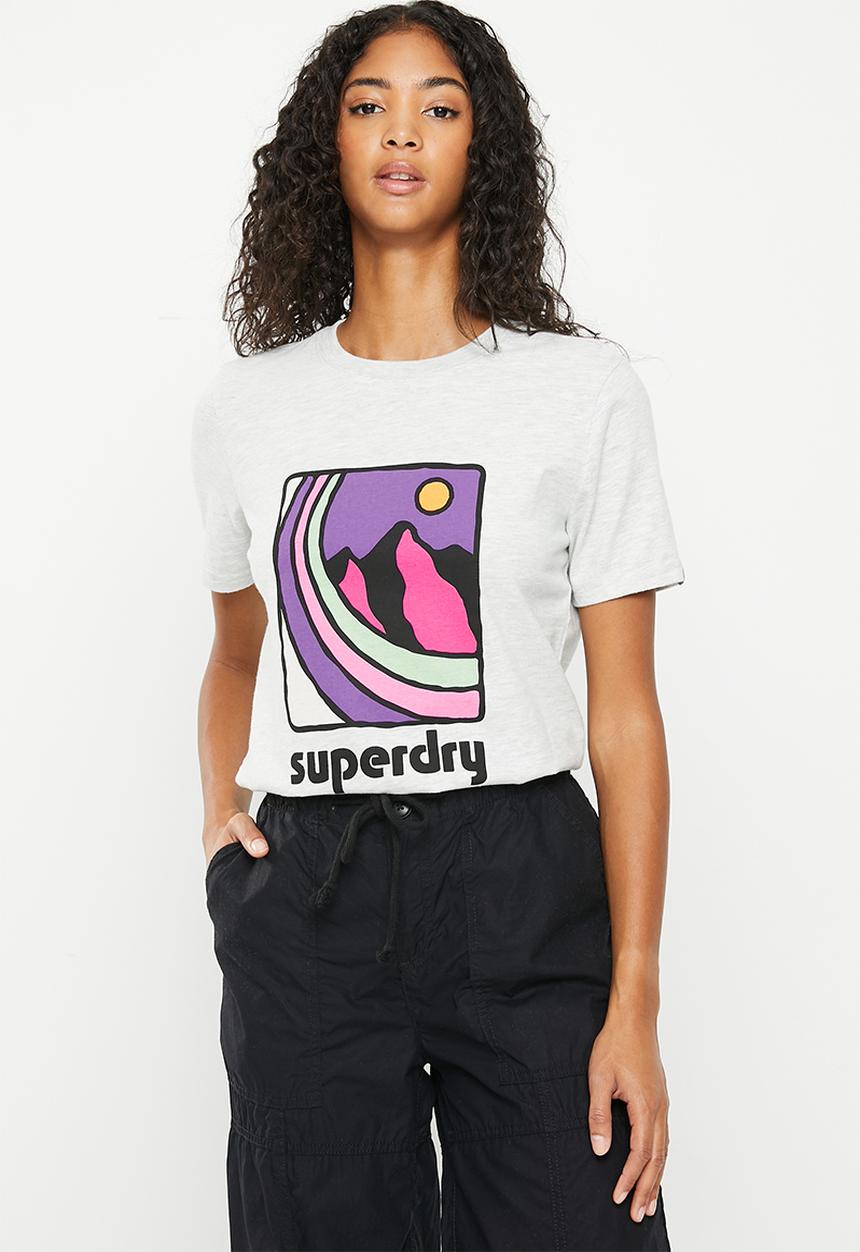 Superdry. - Vintage 90s terrain tee - glacier grey marl