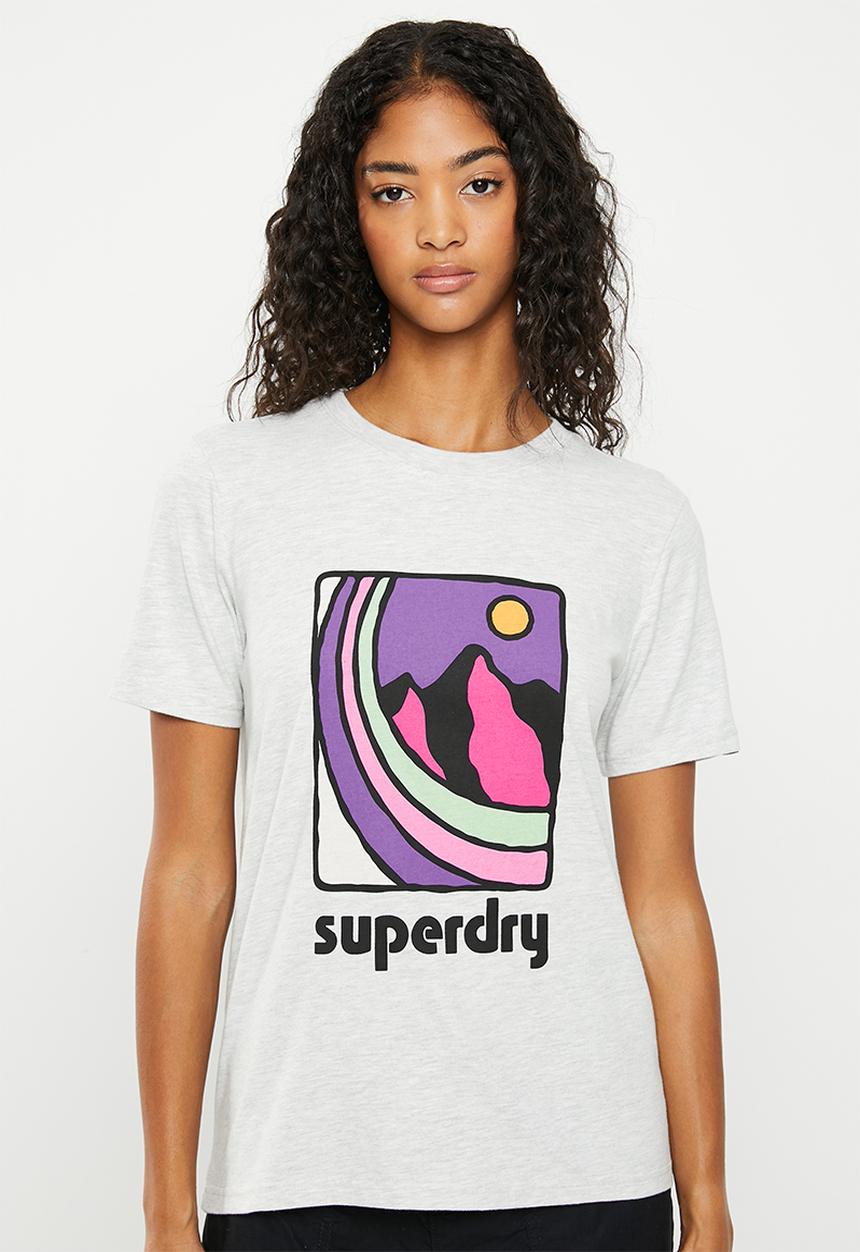 Superdry. - Vintage 90s terrain tee - glacier grey marl