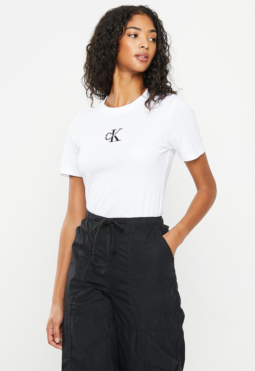 Calvin Klein - Monologo slim fit tee - white