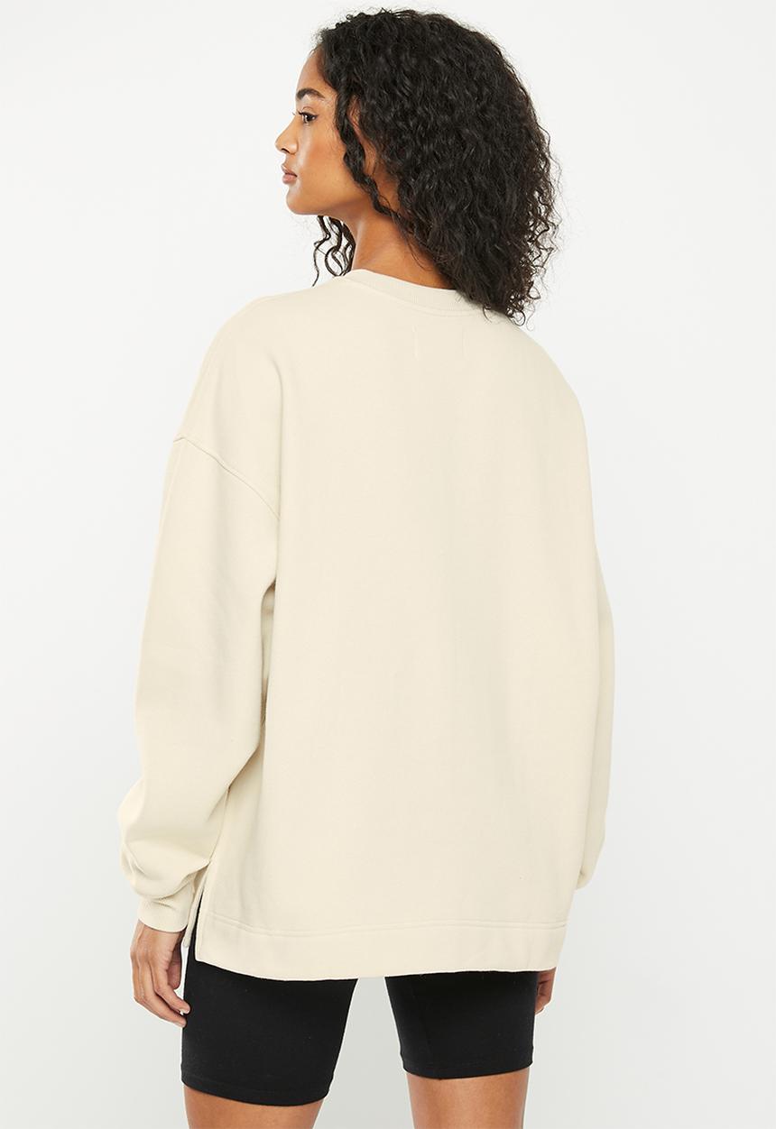 Calvin Klein - Bold disrupted logo sweatshirt - eggshell & black