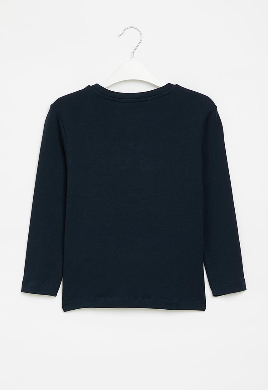 POLO - Boys kai crested long sleeve tee - navy