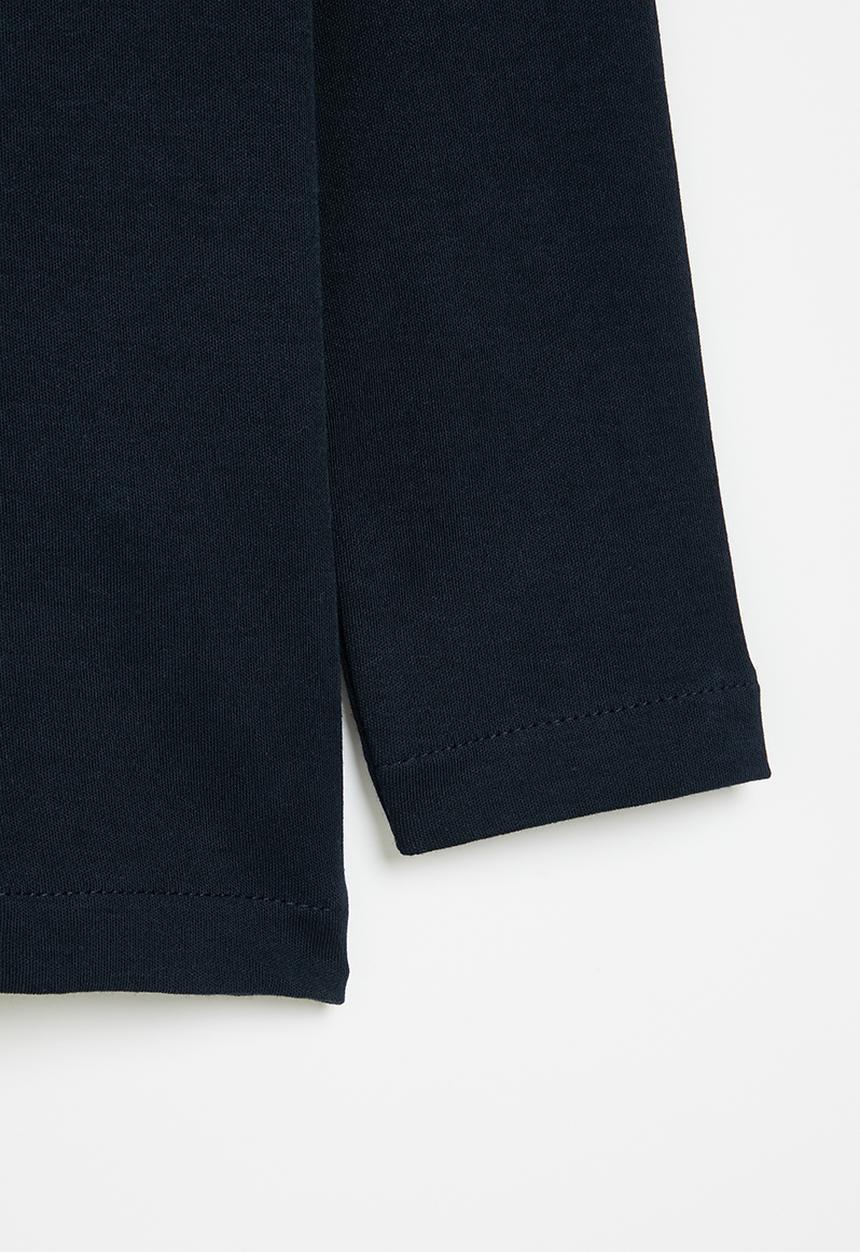 POLO - Boys kai crested long sleeve tee - navy