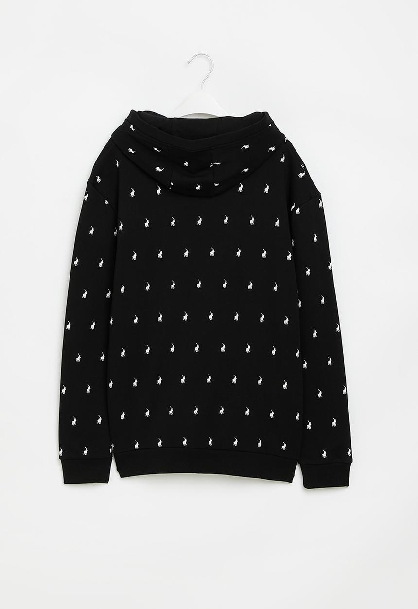 POLO - Boys blake monogram hoody - black