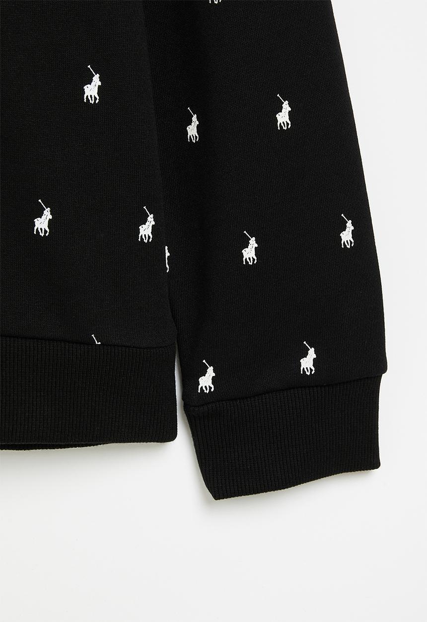 POLO - Boys blake monogram hoody - black