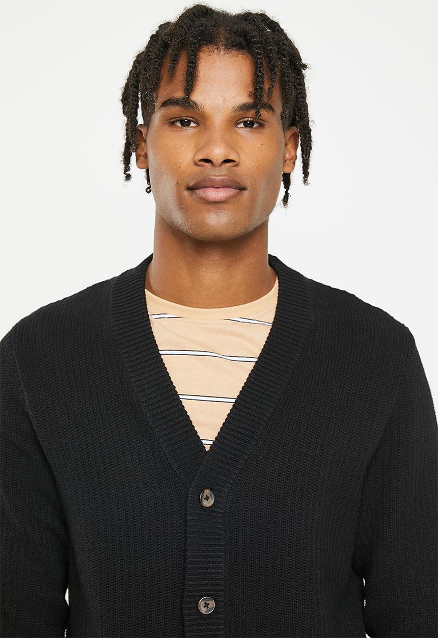 Only & Sons - Onsdash life reg btn card knit - black