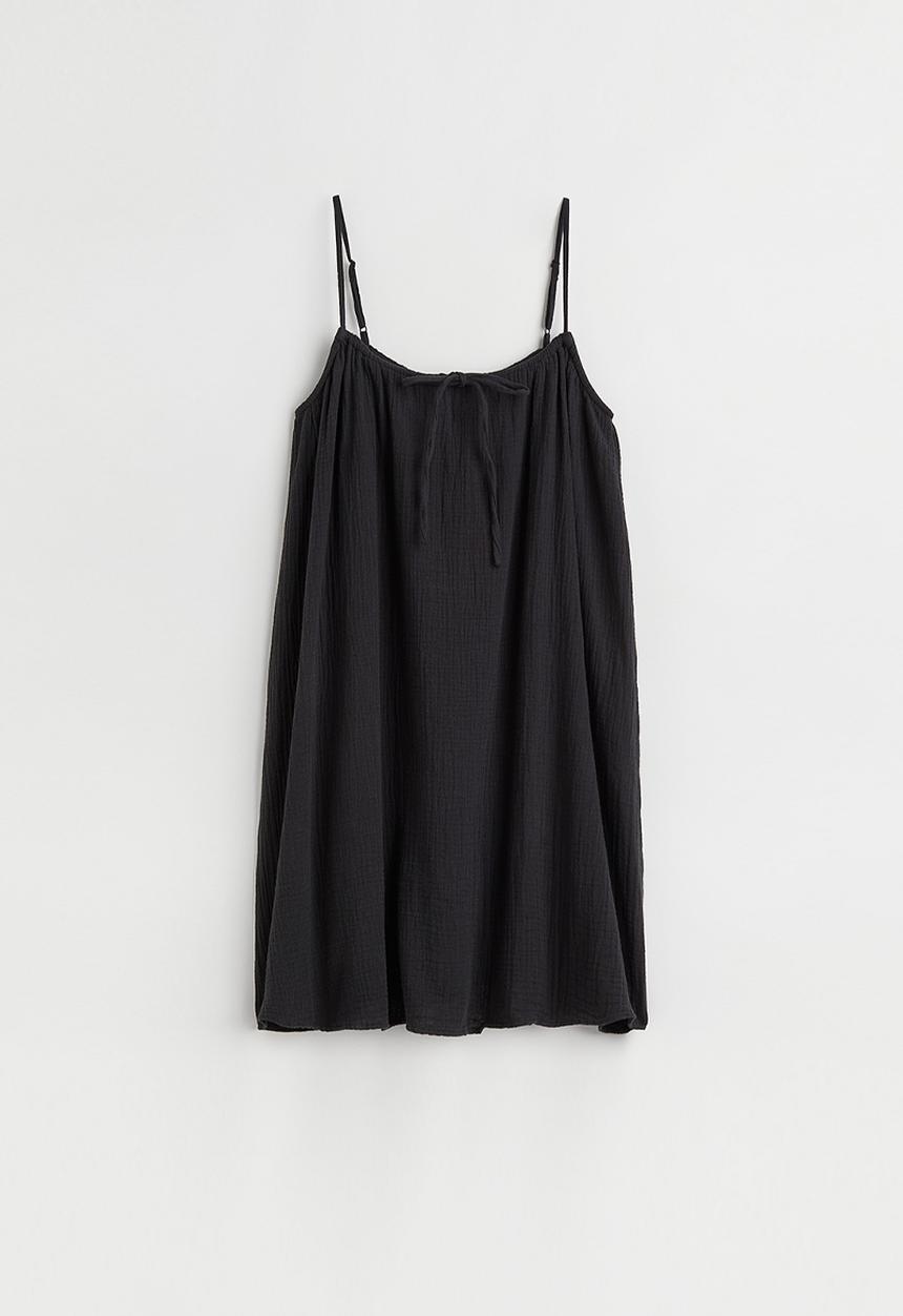 H&M - Short cotton dress - black