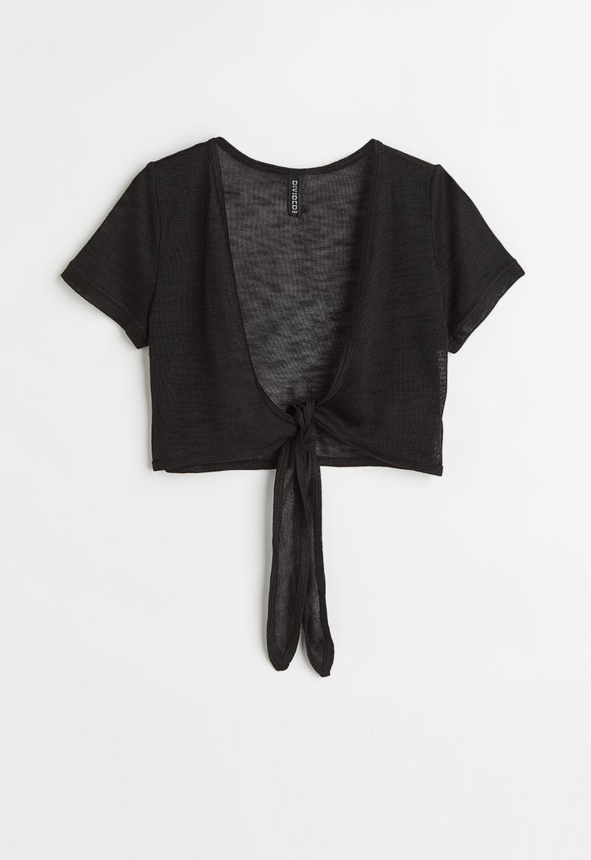 H&M - Tie-detail cardigan - black