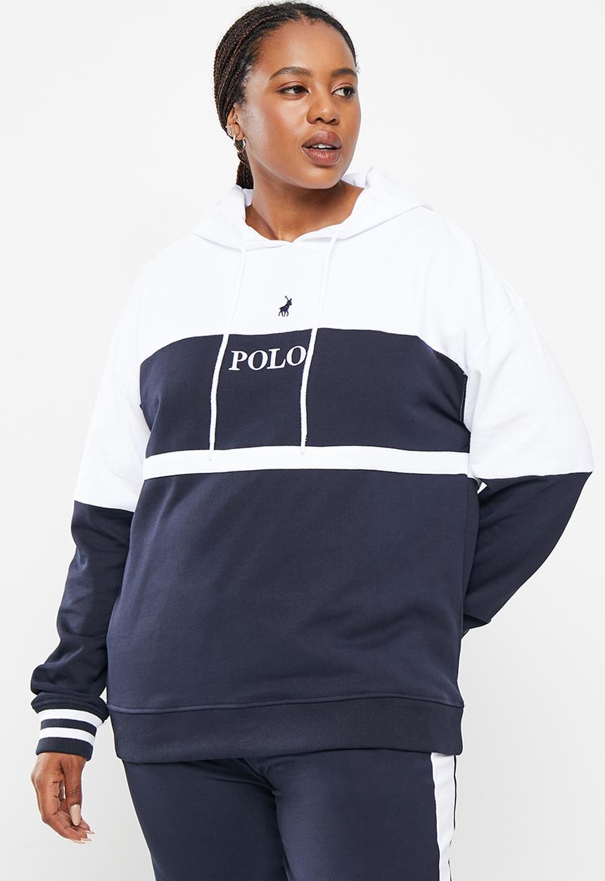 POLO - Plus wmn colour block long sleeve hoodie - navy