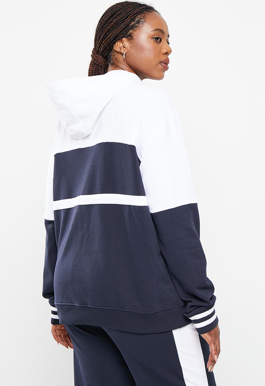 POLO - Plus wmn colour block long sleeve hoodie - navy