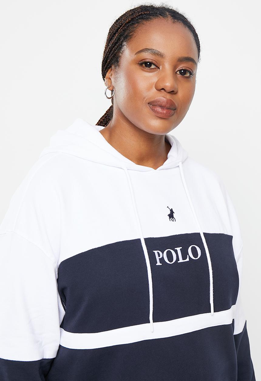 POLO - Plus wmn colour block long sleeve hoodie - navy
