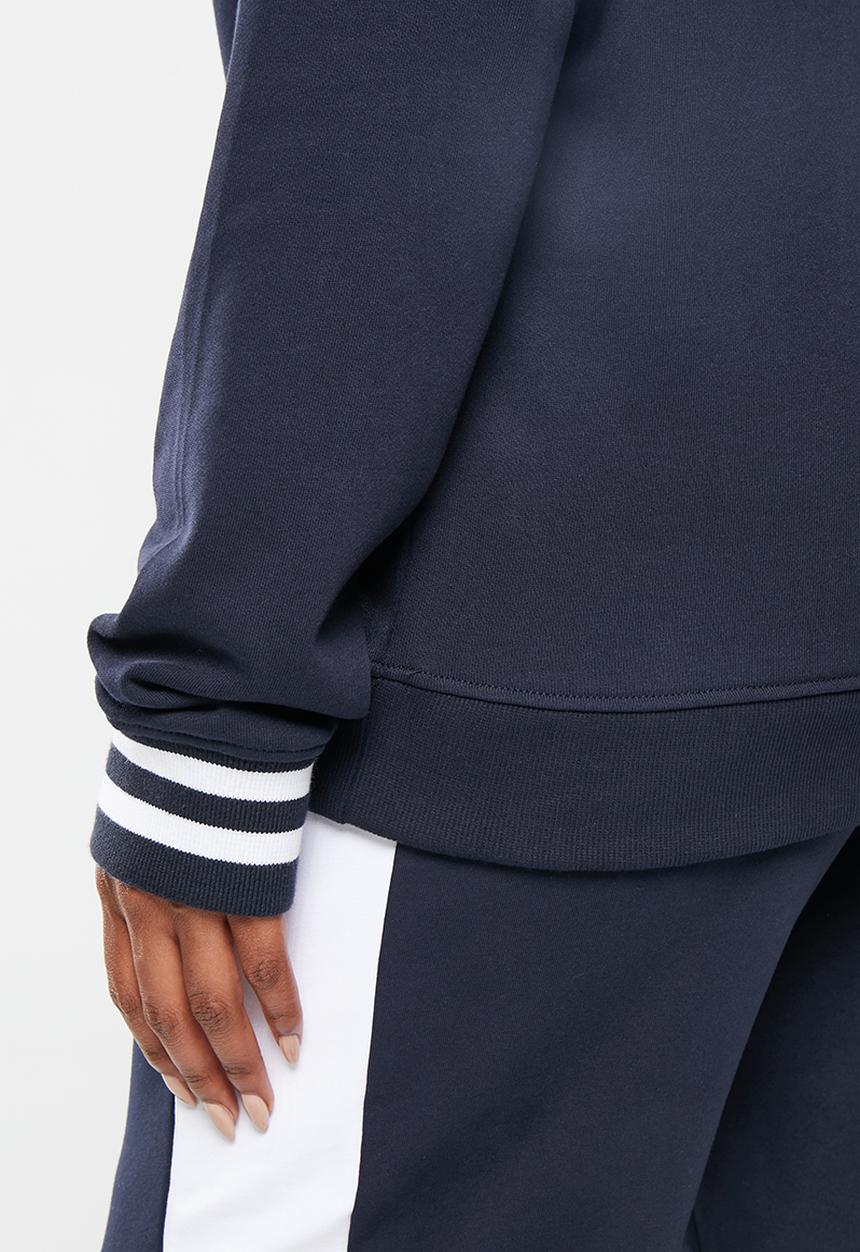 POLO - Plus wmn colour block long sleeve hoodie - navy