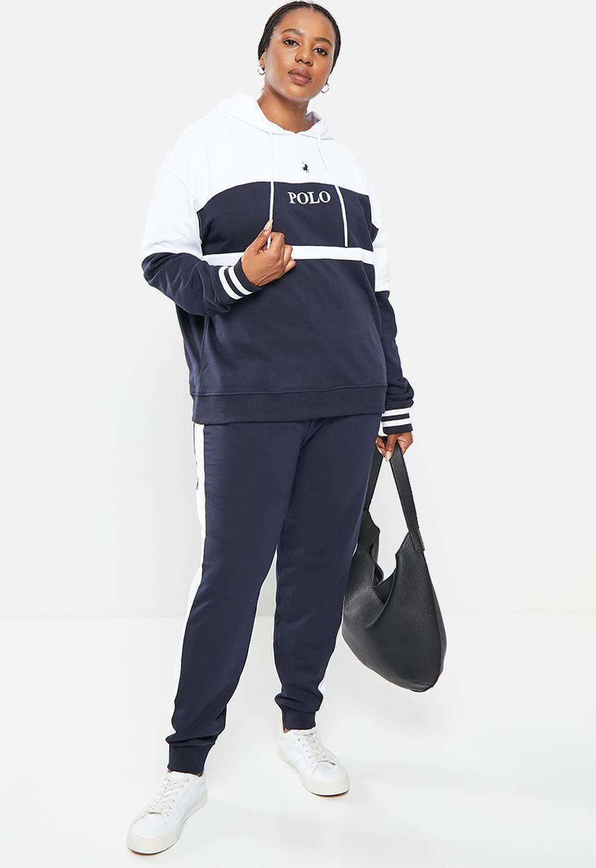 POLO - Plus wmn colour block long sleeve hoodie - navy