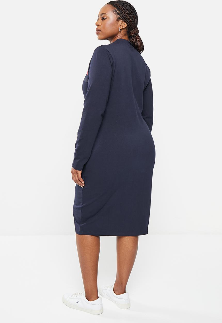 POLO - Plus wmn sport long sleeve dress - navy