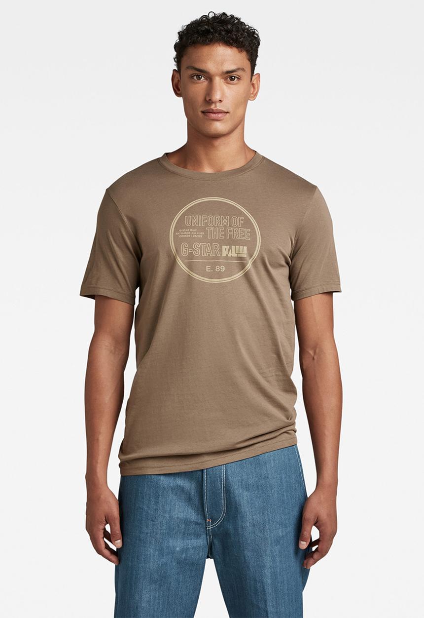 G-STAR - Chest gr slim r t compact jersey o - deep walnut