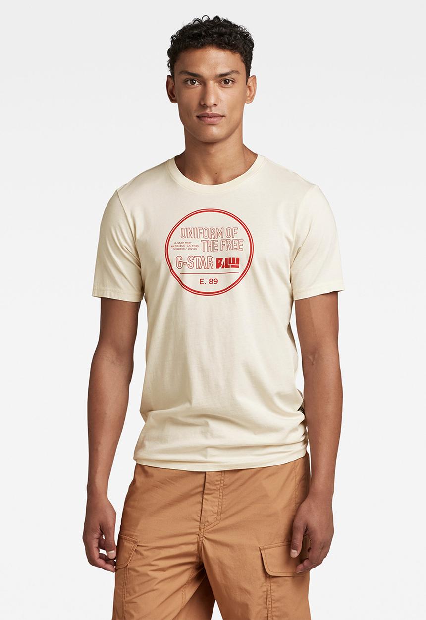 G-STAR - Chest gr slim r t compact jersey ecru o - ecru