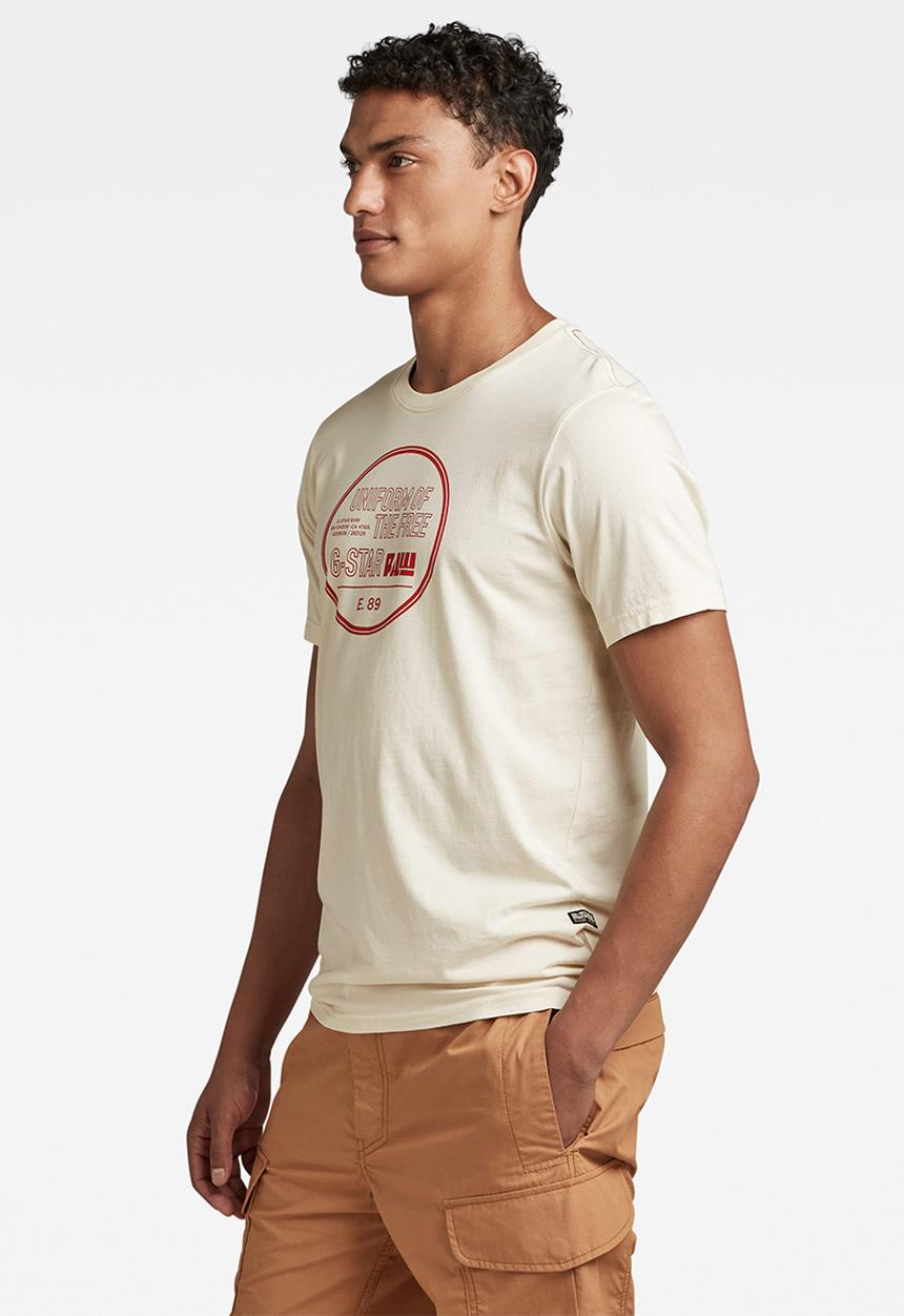 G-STAR - Chest gr slim r t compact jersey ecru o - ecru