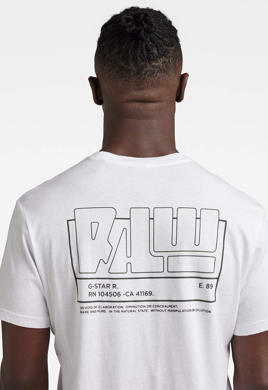 G-STAR - Back gr raw r t compact jersey o - white