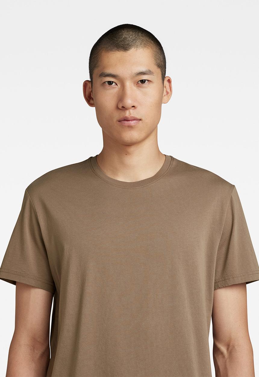 G-STAR - Back gr raw r t compact jersey o - deep walnut