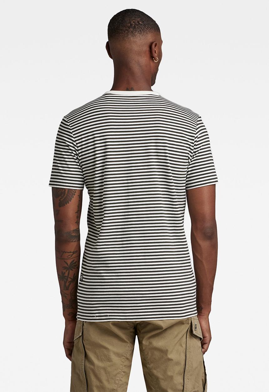 G-STAR - Stripe slim r t - milk/cloack stripe